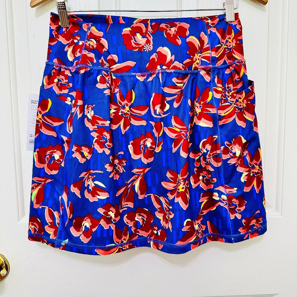 ATHLETA SALUTATION STASH FLORAL 16 1/2" SKORT GOLF SKIRT WITH UNDER SHORT - Picture 2 of 8